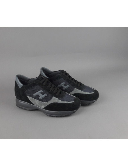 Hogan \ Interactive New Uomo Camoscio Tela Nero Grigio Prezzo 430,00