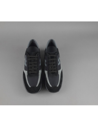 Hogan \ Interactive New Uomo Camoscio Tela Nero Grigio Prezzo 430,00