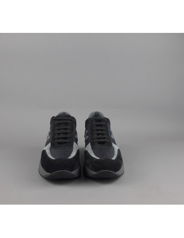 Hogan \ Interactive New Uomo Camoscio Tela Nero Grigio Prezzo 430,00