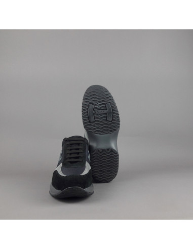 Hogan \ Interactive New Uomo Camoscio Tela Nero Grigio Prezzo 430,00