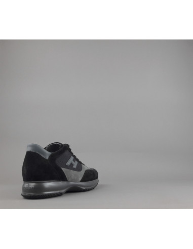 Hogan \ Interactive New Uomo Camoscio Tela Nero Grigio Prezzo 430,00