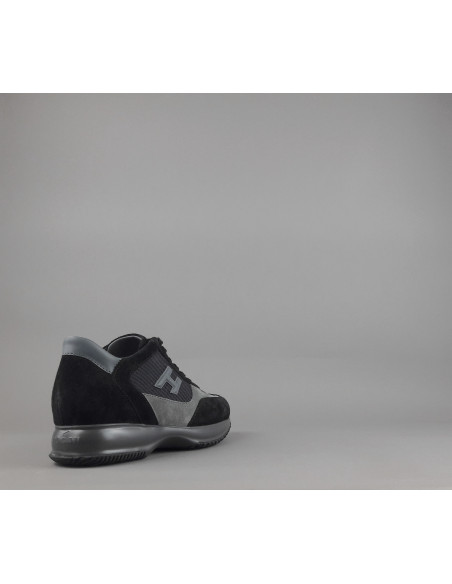Hogan \ Interactive New Uomo Camoscio Tela Nero Grigio Prezzo 430,00