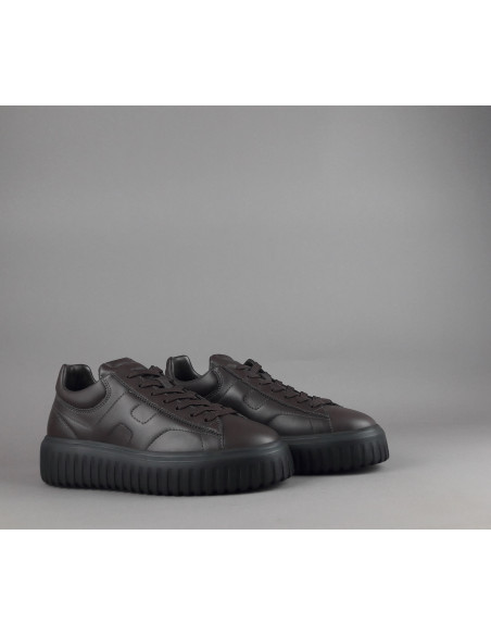 Hogan \ H-Stripes Uomo H645 Pelle Nappa Marrone Scuro Prezzo 430,00