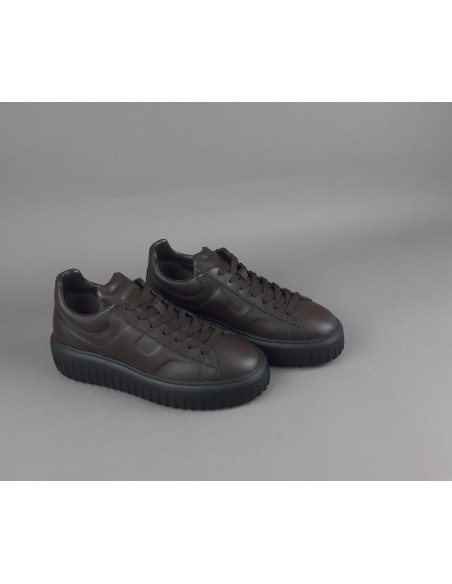 Hogan \ H-Stripes Uomo H645 Pelle Nappa Marrone Scuro Prezzo 430,00