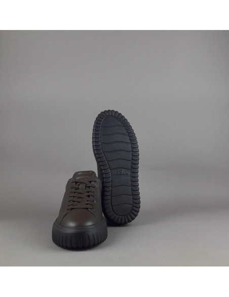 Hogan \ H-Stripes Uomo H645 Pelle Nappa Marrone Scuro Prezzo 430,00