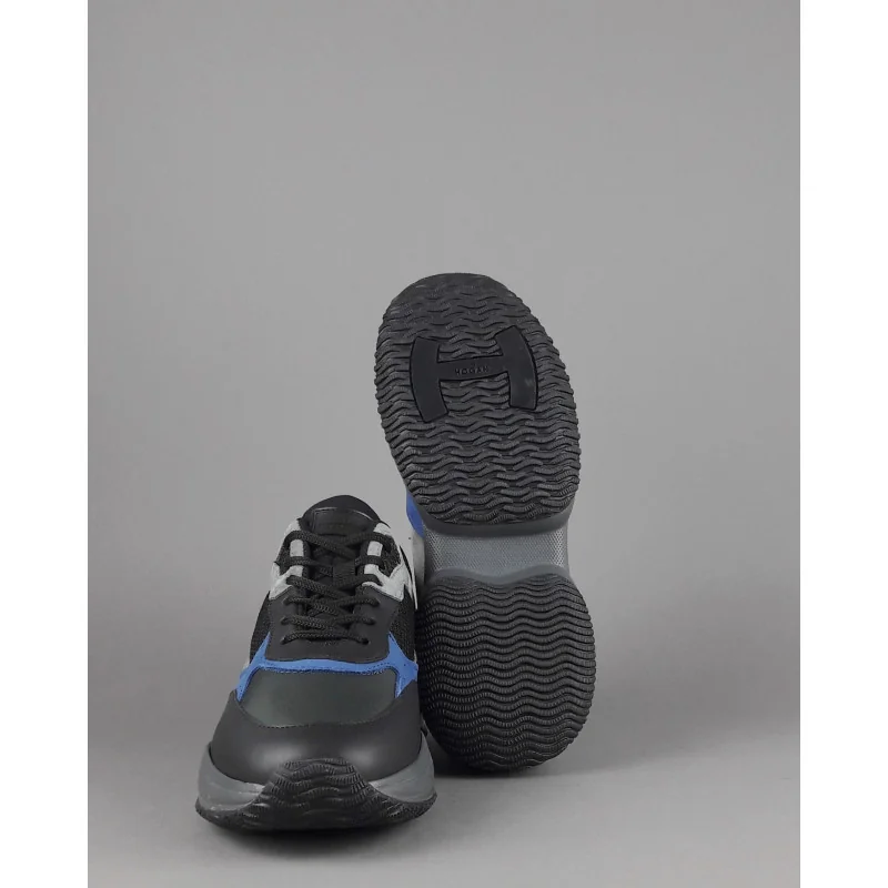 Hogan Sneakers Interaction Uomo Pelle Camoscio Tela Nero Grigio Prezzo 360,00