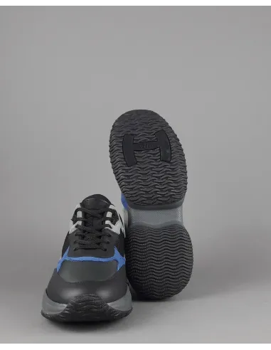 Hogan Sneakers Interaction Uomo Pelle Camoscio Tela Nero Grigio Prezzo 360,00