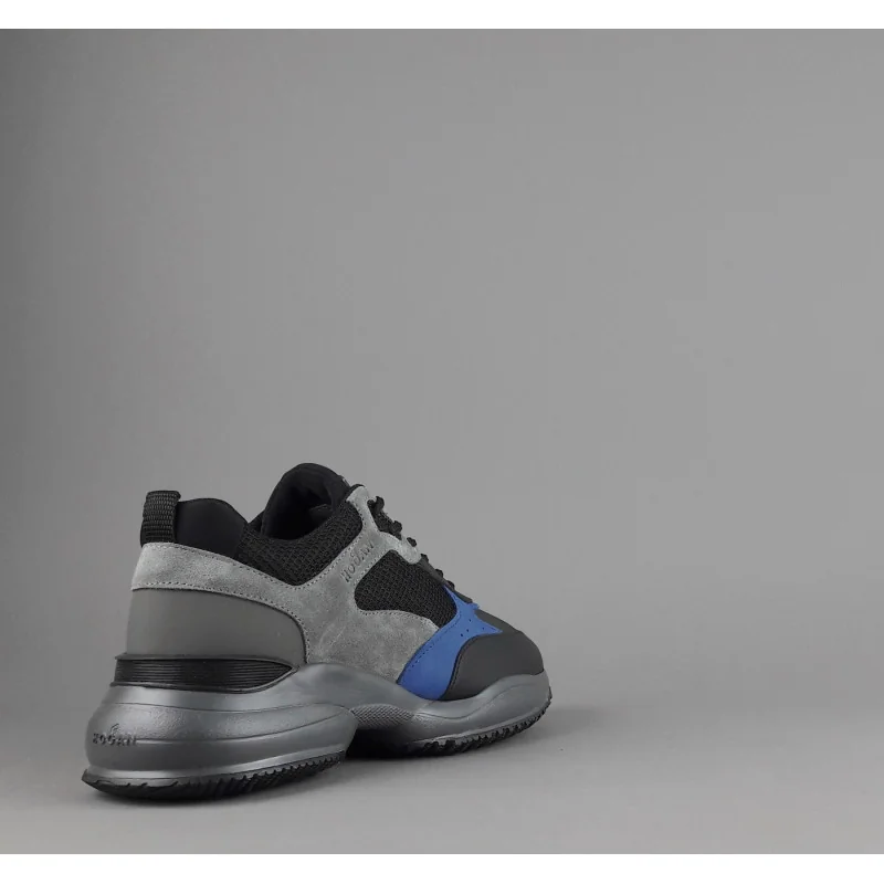 Hogan Sneakers Interaction Uomo Pelle Camoscio Tela Nero Grigio Prezzo 360,00