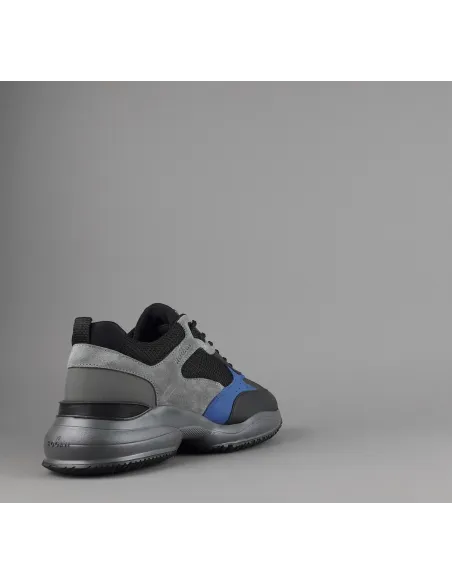 Hogan Sneakers Interaction Uomo Pelle Camoscio Tela Nero Grigio Prezzo 360,00