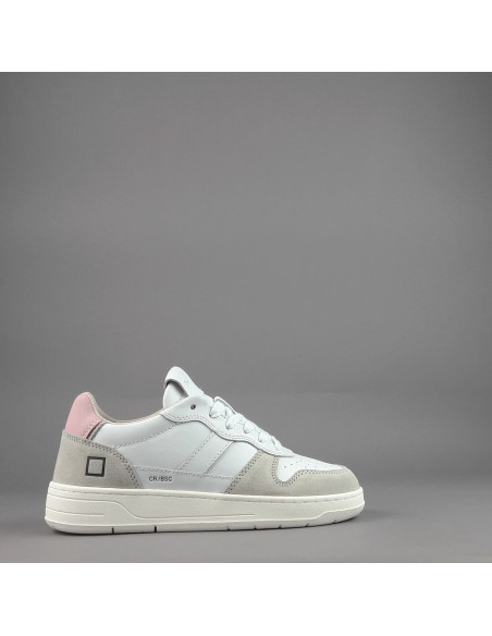 D.A.T.E. \ Sneakers Court Donna Camoscio e Pelle Ghiaccio / Bianco Prezzo 165,00