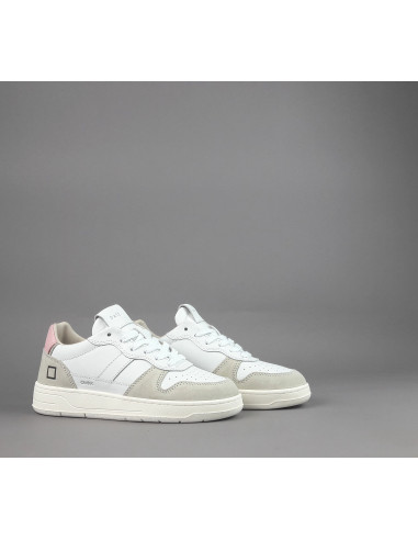 D.A.T.E. \ Sneakers Court Donna Camoscio e Pelle Ghiaccio / Bianco Prezzo 165,00