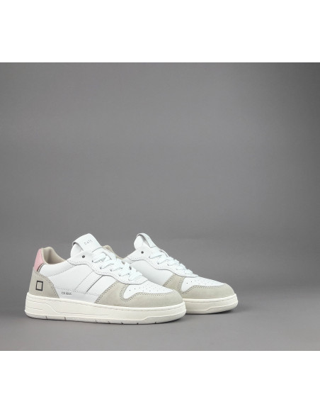 D.A.T.E. \ Sneakers Court Donna Camoscio e Pelle Ghiaccio / Bianco Prezzo 165,00
