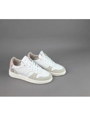 D.A.T.E. \ Sneakers Court Donna Camoscio e Pelle Ghiaccio / Bianco Prezzo 165,00