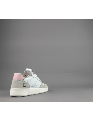 D.A.T.E. \ Sneakers Court Donna Camoscio e Pelle Ghiaccio / Bianco Prezzo 165,00
