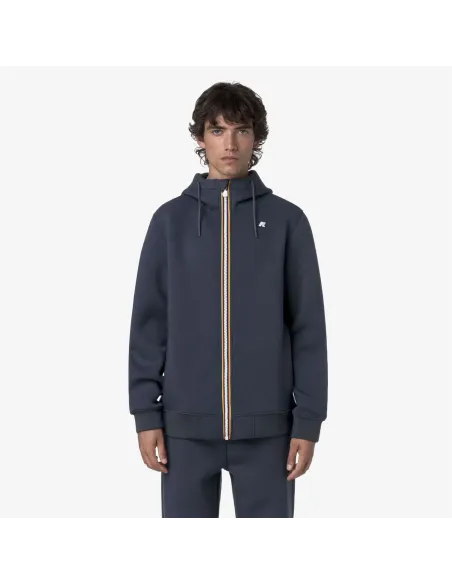 K-Way \ Felpa Giacca Uomo Rainer Scuba Stretch Blu Grigio Prezzo 150,00