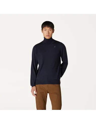 K-Way \ Maglia Collo Alto Uomo Henry Blu Scuro Prezzo 140,00