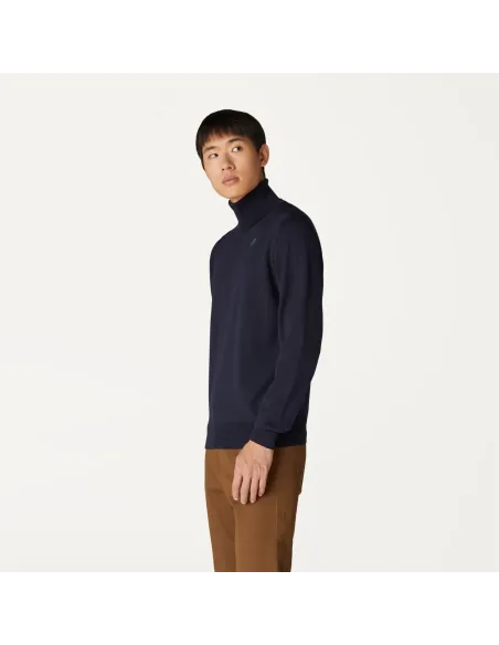 K-Way \ Maglia Collo Alto Uomo Henry Blu Scuro Prezzo 140,00