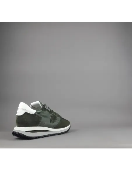 Philippe Model \ Sneakers Uomo New Tropez Camoscio Tela Verde Militare Prezzo 295,00