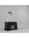 Love Moschino \ Borsa A Spalla Donna Velour Pu Nero Prezzo 199,00