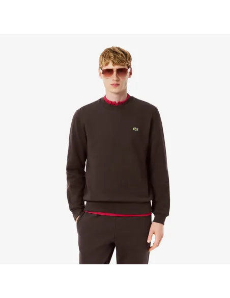 Lacoste \ Felpa Uomo Girocollo Misto Cotone Marrone Scuro Prezzo 135,00