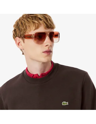 Lacoste \ Felpa Uomo Misto Cotone Marrone Scuro Prezzo 130,00