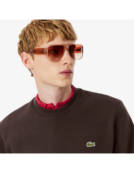 Lacoste \ Felpa Uomo Misto Cotone Marrone Scuro Prezzo 130,00