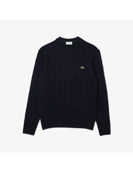 Lacoste \ Maglia Uomo Lana Con Trecce Blu Scuro Prezzo 175,00