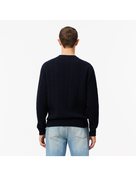 Lacoste \ Maglia Uomo Lana Con Trecce Blu Scuro Prezzo 175,00