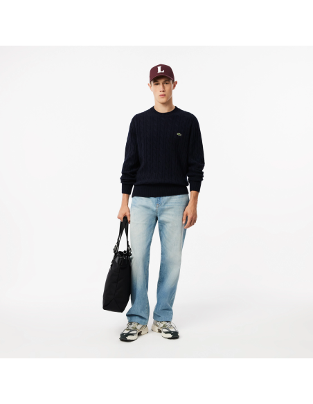 Lacoste \ Maglia Uomo Lana Con Trecce Blu Scuro Prezzo 175,00