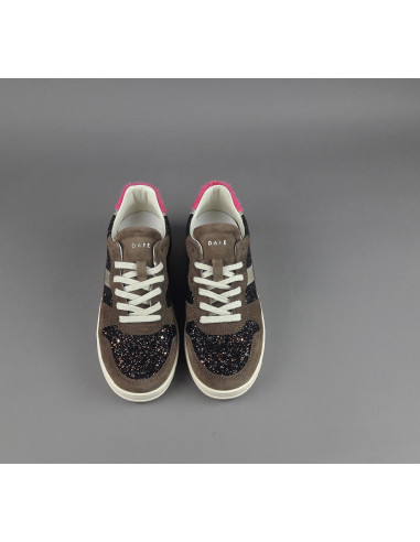 D.A.T.E. \ Sneakers Court Donna Camoscio E Glitter Marrone Prezzo 175,00