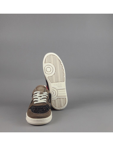 D.A.T.E. \ Sneakers Court Donna Camoscio E Glitter Marrone Prezzo 175,00
