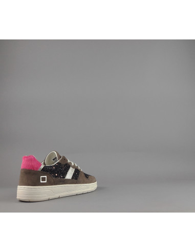 D.A.T.E. \ Sneakers Court Donna Camoscio E Glitter Marrone Prezzo 175,00