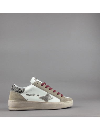 Ama Brand \ Sneakers Donna Slam Camoscio E Pelle Beige Prezzo 200,00