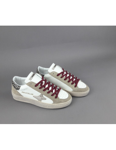 Ama Brand \ Sneakers Donna Slam Camoscio E Pelle Beige Prezzo 200,00