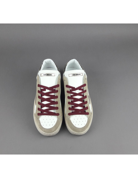 Ama Brand \ Sneakers Donna Slam Camoscio E Pelle Beige Prezzo 200,00