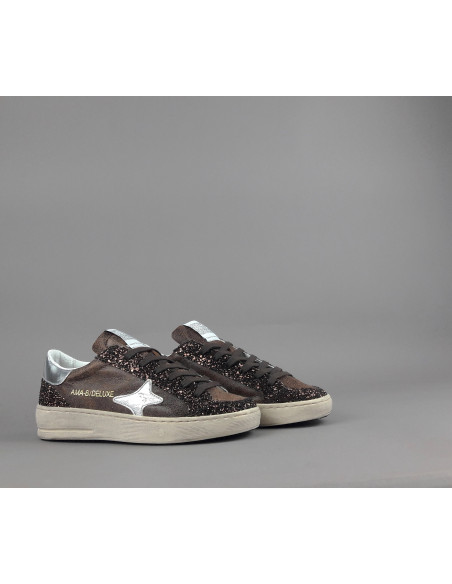 Ama Brand \ Sneakers Donna Slam Pelle Marrone Scuro Prezzo 210,00