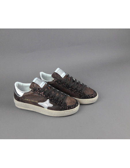 Ama Brand \ Sneakers Donna Slam Pelle Marrone Scuro Prezzo 210,00