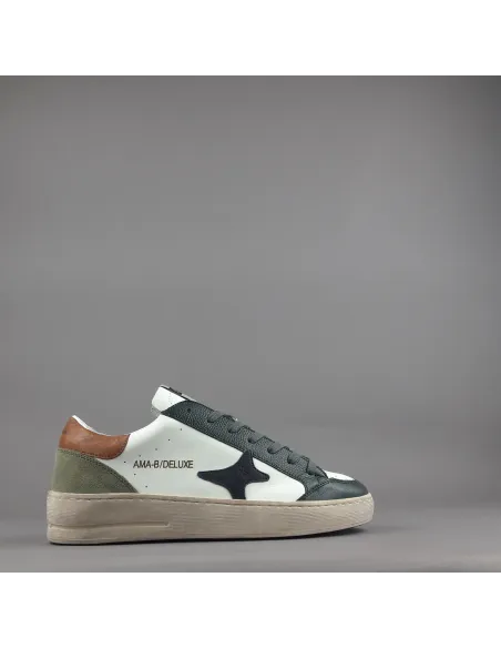 Ama Brand \ Sneakers Uomo Slam Pelle Verde Scuro Bianco Prezzo 205,00
