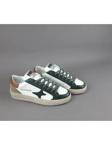 Ama Brand \ Sneakers Uomo Slam Pelle Verde Scuro Bianco Prezzo 205,00