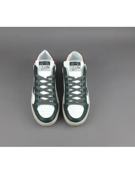 Ama Brand \ Sneakers Uomo Slam Pelle Verde Scuro Bianco Prezzo 205,00