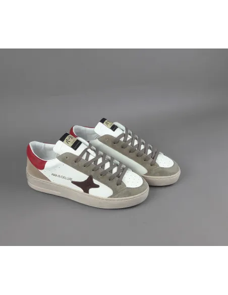 Ama Brand \ Sneakers Uomo Slam Pelle E Camoscio Verde Militare Tenue Prezzo 205,00