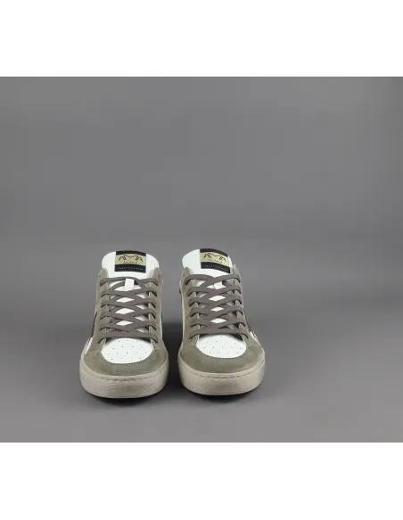 Ama Brand \ Sneakers Uomo Slam Pelle E Camoscio Verde Militare Tenue Prezzo 205,00