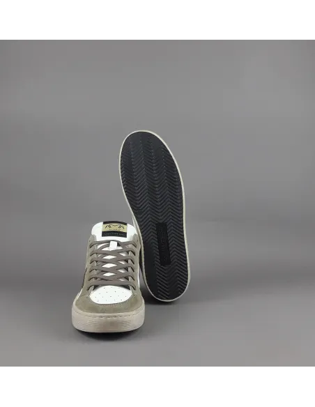Ama Brand \ Sneakers Uomo Slam Pelle E Camoscio Verde Militare Tenue Prezzo 205,00