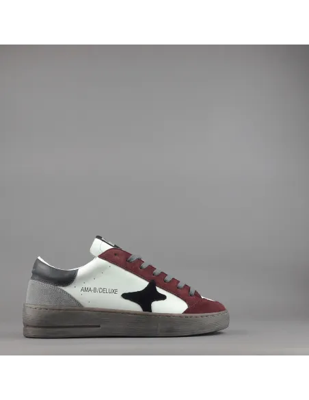 Ama Brand \ Sneakers Uomo Slam Pelle E Camoscio Bordeaux Prezzo 205,00