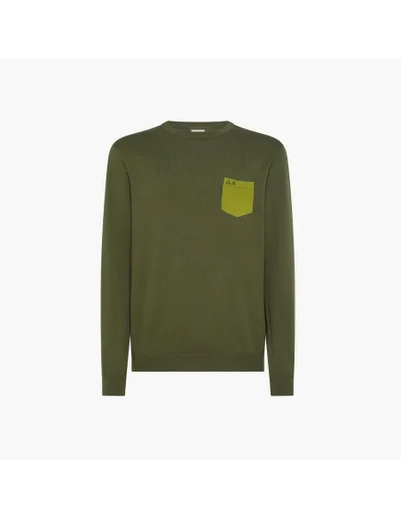 Sun 68 \ Maglia Uomo Misto Lana Verde Militare Prezzo 120,00