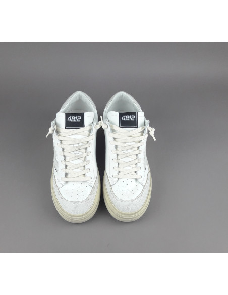 4B12 \ Sneakers Kyle Uomo Pelle E Camoscio Bianco Prezzo 219,00