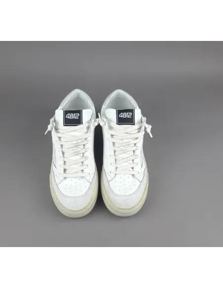 4B12 \ Sneakers Kyle Uomo Pelle E Camoscio Bianco Prezzo 219,00