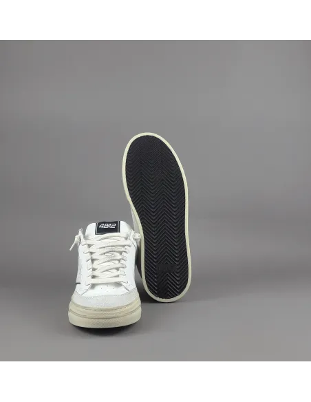 4B12 \ Sneakers Kyle Uomo Pelle E Camoscio Bianco Prezzo 219,00