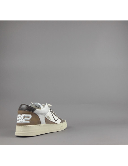 4B12 \ Sneakers Kyle Uomo Pelle E Camoscio Marrone Prezzo 219,00