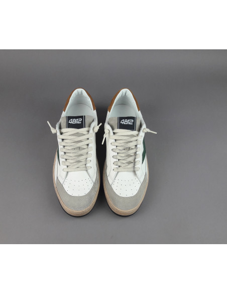 4B12 \ Sneakers Play Uomo Pelle E Camoscio Bianco Prezzo 199,00